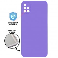 Capa para Samsung Galaxy A51 4G e 5G - Case Silicone Cover Protector Roxa